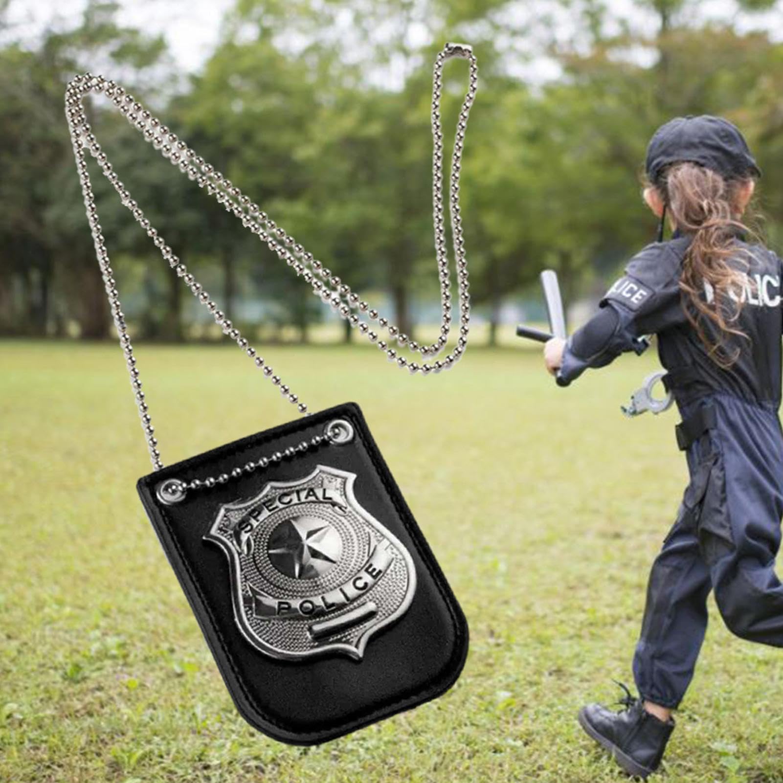 Amazon.co.jp: キッズ警官バッジ、インタラクティブフェイクレザー警官